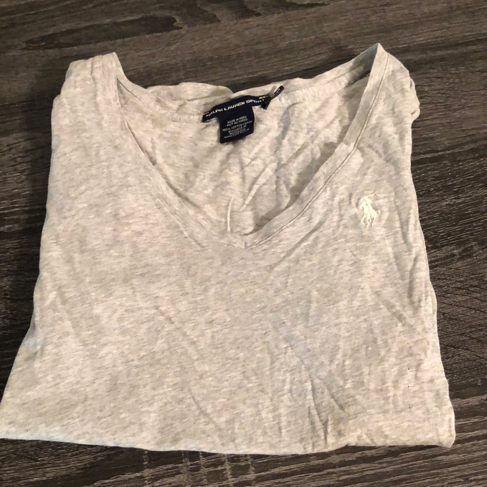 polo sport grey v neck shirt